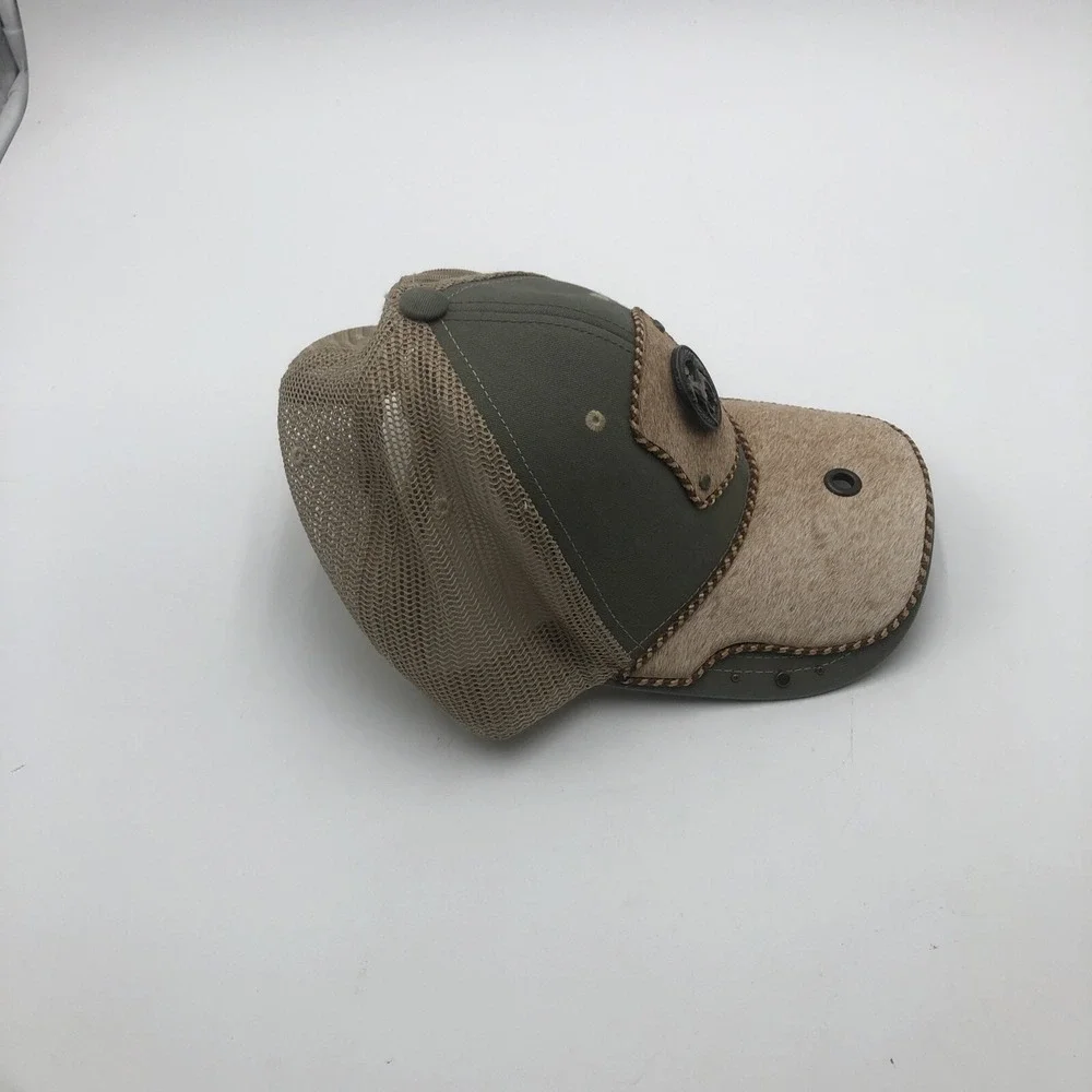 Somher Only Baseball Hat Womens Snap Back Cowhide Brim Used Green Brown Preowned
